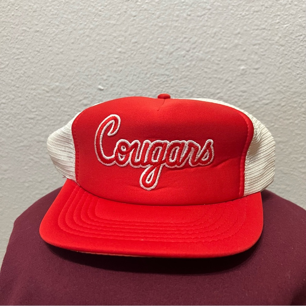Vintage University Of Houston UH Houston Cougars Mesh Trucker SnapBack Hat Rare